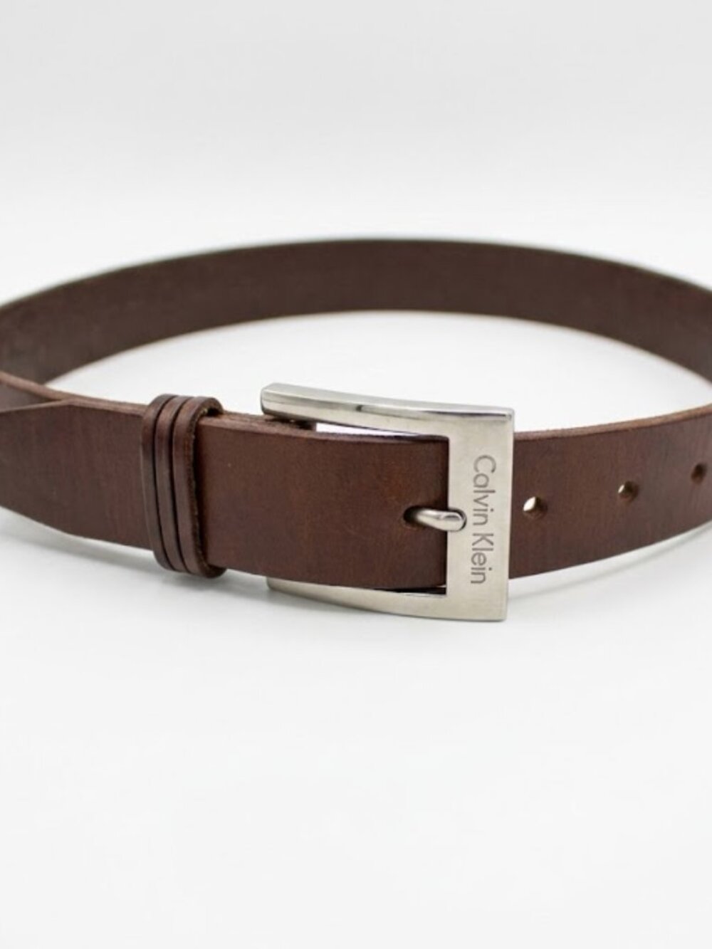 Calvin Klein Brown Leather Belt, Small 652503